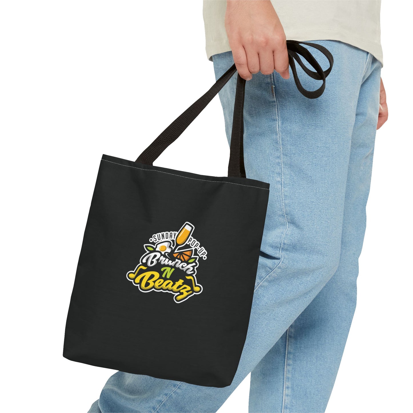 Black Brunch n' Beatz Tote Bag - Perfect for Weekend Outings and Festivals