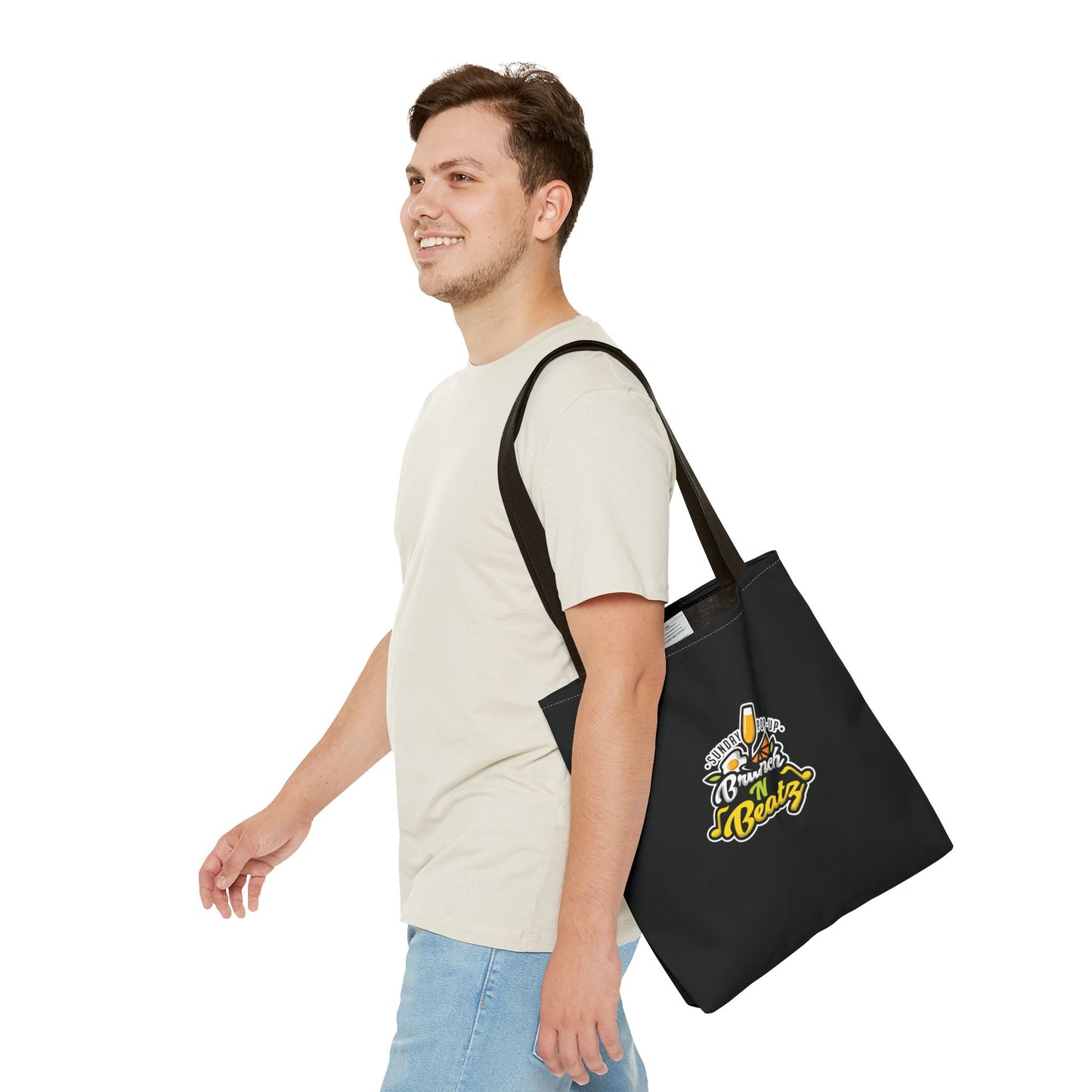 Black Brunch n' Beatz Tote Bag - Perfect for Weekend Outings and Festivals