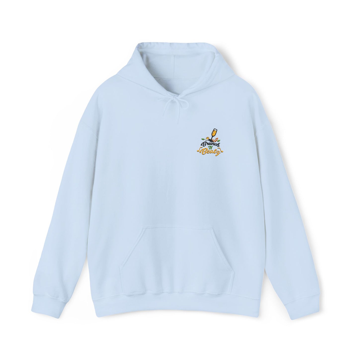 Cozy Unisex Embroidered Brunch and Beatz Hoodie - Light Colors